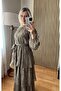 Lavinya Layered Chiffon Dress with Flounces, Hijab Compatible, Long Dress with Patterned Shawl - 2