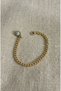 Yuvarlark nazar beaded non-tarnish steel gold colored bracelet