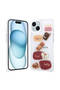 iPhone 15 Case Shining Glitter Embossed Figure Tgco Cevze Cover - White