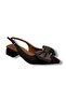 C-Shoes Mr151-26 Satin Buckle Bow Short Square Heel Open Back Women's Shoes