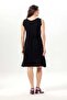 Sleeveless Lidya V-Neck Muslin Embroidered Summer Short Dress Black Syh - 2