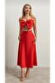 Satin Skirt and Top Set with Bow Detail - 2