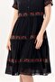 Short Sleeve Crew Neck Embroidered Authentic Voile Short Dress Black Syh - 3