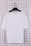 Women's Plus Size Lycra Boat Neck Shoulder Garnished Printed Patterned Short Sleeve Mom T-Shirt Combed Cotton Blouse - 3