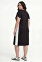 Women's Plus Size Extra Comfortable Fit Black Dress with White Line Trim - 6