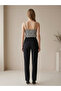 Women's Crow's Feet Patterned Lace Detailed Adjustable Rope Strap Crepe Fabric Athlete Blouse - 5