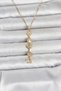 Gold Color Luck Necklace Y-Shaped Zircon Stone Women's Necklace (316L Steel)