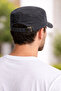 Men's Washable Castro Hat with Adjustable Buckle Casual Unisex Black Cap - 8