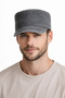 Men's Washable Castro Hat with Adjustable Buckle, Casual Unisex Gray Cap - 4