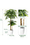 150cm Artificial Bamboo Tree with White Planter, Fake Tree for Office Home Garden Decor - 4