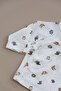 Fruit Printed Double Breasted Baby Top with Tie and Stitching Detail - 2