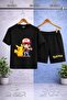 Children's Pikhacu Esli Ikil Printed Crew Neck T-Shirt - Shorts Set