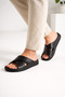 Men's Faux Leather Orthopedic Sole Comfortable Slippers - 4