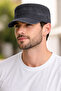 Men's Washable Castro Hat with Adjustable Buckle Casual Unisex Black Cap - 5