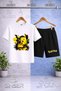 Children's Pikhacu Headphone Printed Half-Printed Crewneck T-Shirt - Shorts Set