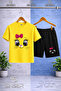 Kids' Cat Eye Pmbe Krdl Printed Crew Neck T-Shirt - Shorts Set