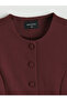 Burgundy Crew Neck Women's Vest by Güli̇s Gi̇yi̇m - 6