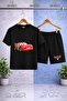 Children's Simsek Macuin Plain Printed Crew Neck T-Shirt - Shorts Set