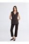 Brown V-Neck Women's Vest with Belted Waist from Güli̇s Gi̇yi̇m - 5