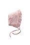 Scalloped Tie-Up Baby Hat 0-1 Year Old Pink