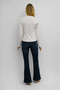 Women's Basic Long Sleeve T-Shirt with Patches - White