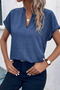 New Season Women's Short Sleeve High Collar Linen Look Sofia Blouse - 4