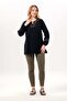 Long Sleeve Nevin Embroidery Detailed V-Neck Summer Shile Fabric Authentic Blouse Black Syh - 8