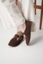 Women's Suede Buckle Mary Jane Loafer Ballet Flats – Comfortable for Daily Wear, New Season, Flat Sole with Belt Buckle Detail - 6