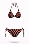 Triangle Brazilian Skirted Polka Dot Bikini Set - 5
