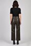 Brown Nora Genuine Leather Wide Leg Women's Trousers - 4