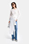 Women's White W5 Maxi Length 100% Organic Fabric Design Waist-Tie Tunic - 4