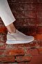 Lena Model Genuine Leather Handmade Beige Knitwear Sneaker Shoes - 2
