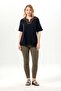 Short Sleeve Nevin Embroidered V-Neck Summer Shile Fabric Authentic Blouse Black Syh - 6
