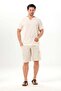 Men's Şile Bezi Summer V-Neck Short Sleeve Undershirt Cream Krm