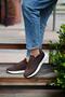Lena Model Genuine Leather Handmade Brown Knitwear Sneaker Shoes - 2