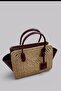 Amalfi Wicker Weave Bag with Leather Detailing, Stylish Daily Handbag - 5