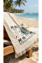 100% Cotton 4 Layer Muslin Fabric Beach Towel / Peshtemal / Bath / Hammam Towel 90 X 190 cm - 2