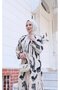 Patterned Garnished Aerobin Dress Black Hnt1013 - 3