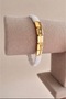 White Ceramic & 316L Steel Bracelet with Gold Detail and Zircon Stone Pin, Adjustable Premium Design - 3