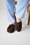 Suede Loafer Slippers Tasseled Lace-Up Casual Moccasin Mule Sabo Slippers - 2