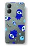 Vivo Y17S Compatible Hamsa Hand Pattern Transparent Phone Case