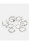Women Silver Embellished Rings (Pack of 8) - 3