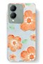 Vivo Y17S Compatible Orange Flower Oil Painting Pattern Transparent Phone Case