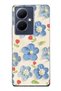 Vivo V29 Lite 5g Compatible Blue Oil Painting Flower Pattern Transparent Phone Case