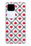 Vivo V30 Compatible Retro Red Heart Pattern Transparent Phone Case