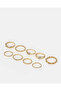 Women Gold Rings 9 Piece Set - 2
