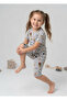 Girl's Short Sleeve and Shorts Crew Neck Casual Patterned Pajama Set Top and Bottom Set - 4