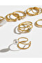 Women Gold Embellished Rings Set (8 Piece) - 2