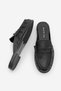 Women's Genuine Leather Closed-Front Stitched Drawstring Moccasin Loafer Daily Slippers Calista Black - 8