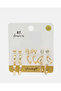 Women Gold Embellished Earrings (8 Pairs)